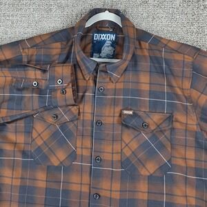 Dixxon Flannel Co The Boroughs Brown Gray Plaid D-Tech Shirt Mens 3X Long Sleeve